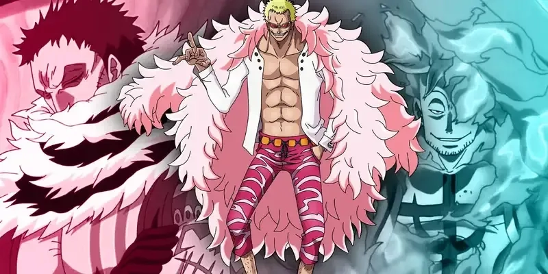 Iconic doflamingo smile captured in art