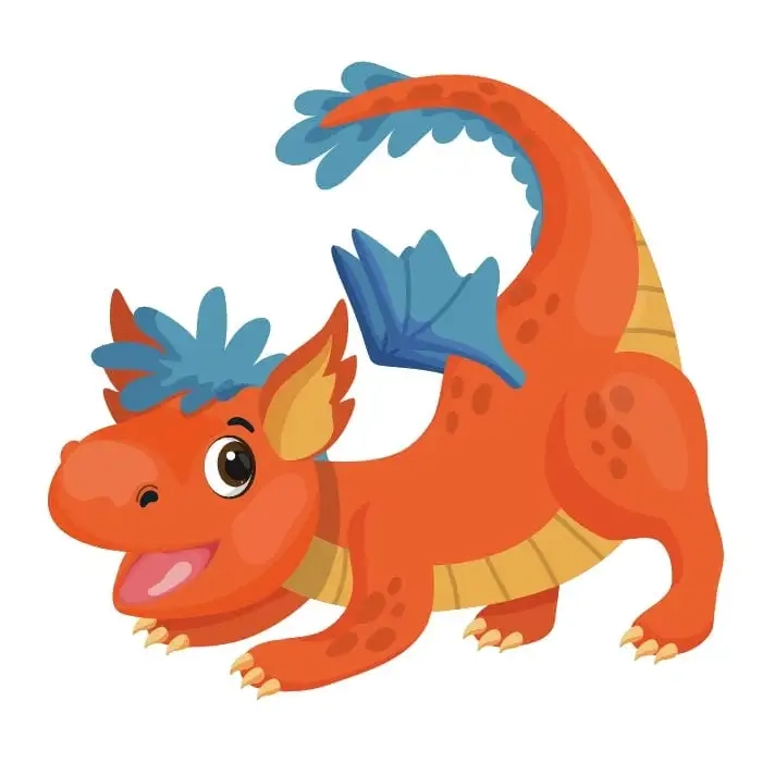 Cute chibi dragon glowing with playful charm
