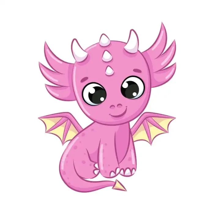 Kawaii dragon melting hearts with cuteness
