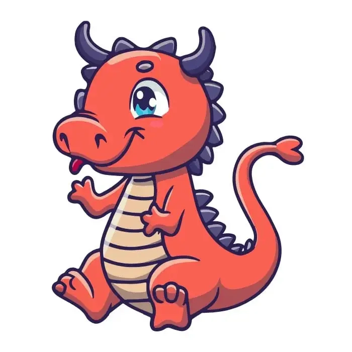 Dragon chibi drawing with whimsical detail