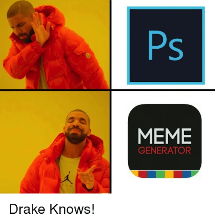 Creating content with a drake yes no meme maker