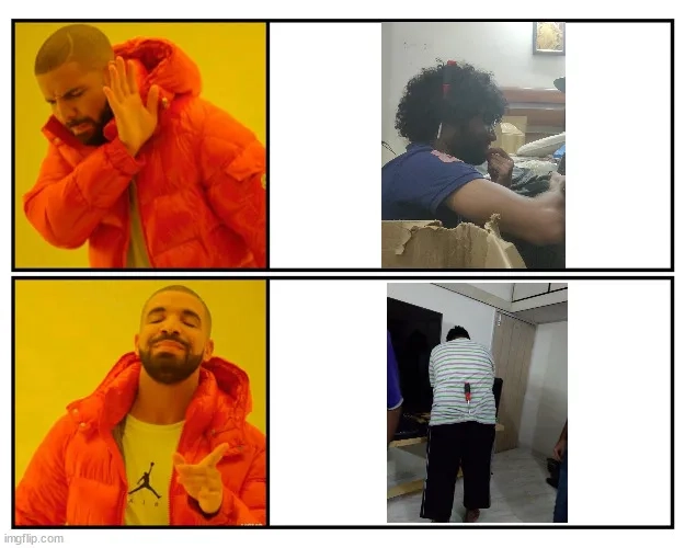 The iconic and recognizable imgflip drake meme