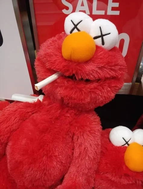 A take on the controversial Elmo cocaine meme