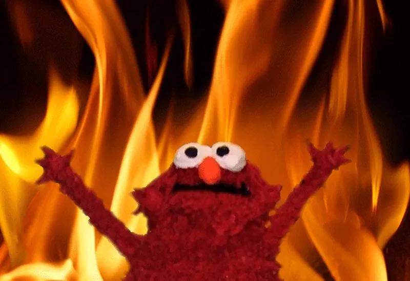 The best thinking face from an Elmo meme