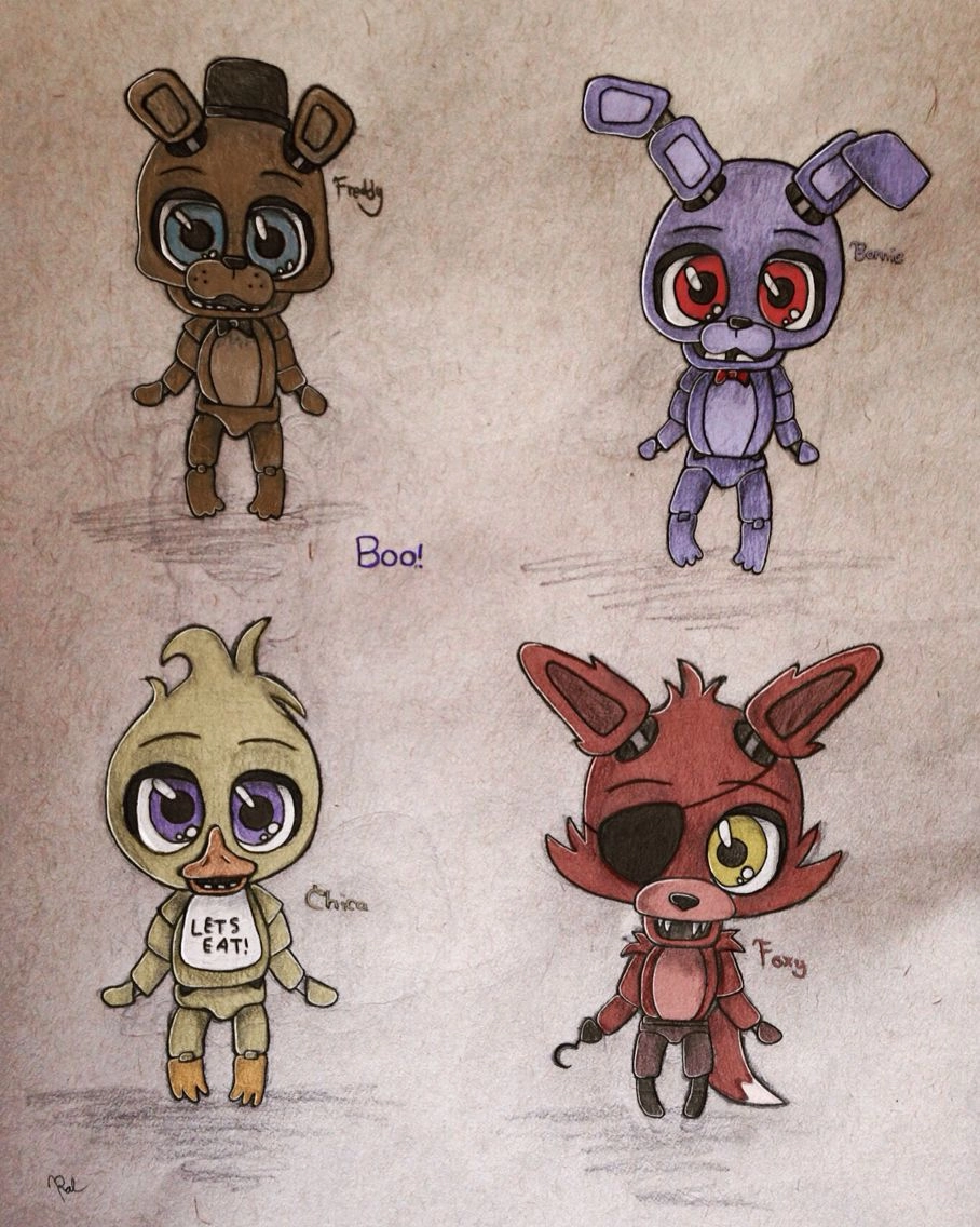 FNAF chibi pictures show adorable tiny animatronics