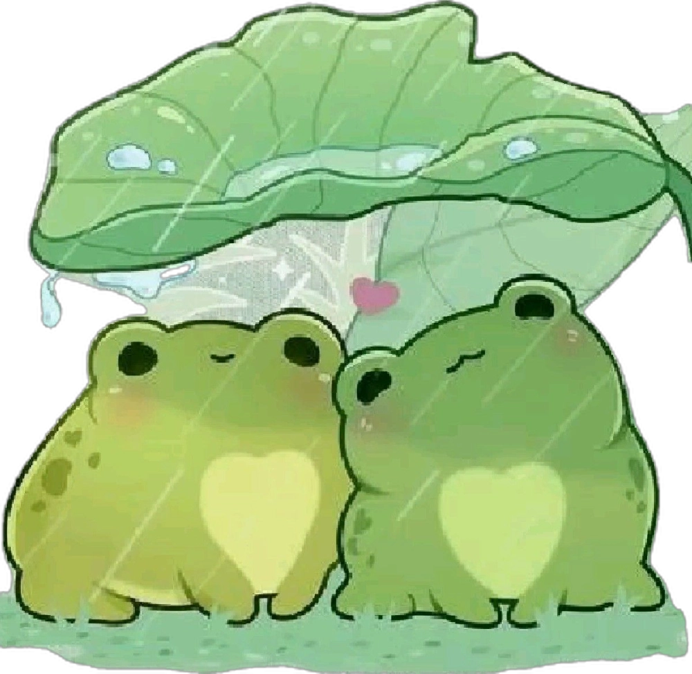 Cute chibi frog spreading happy vibes