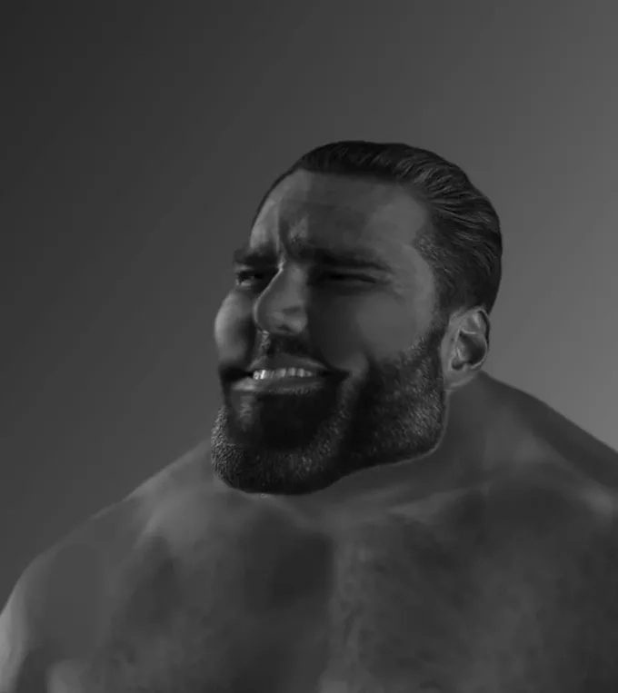 The face of unwavering confidence: GigaChad.