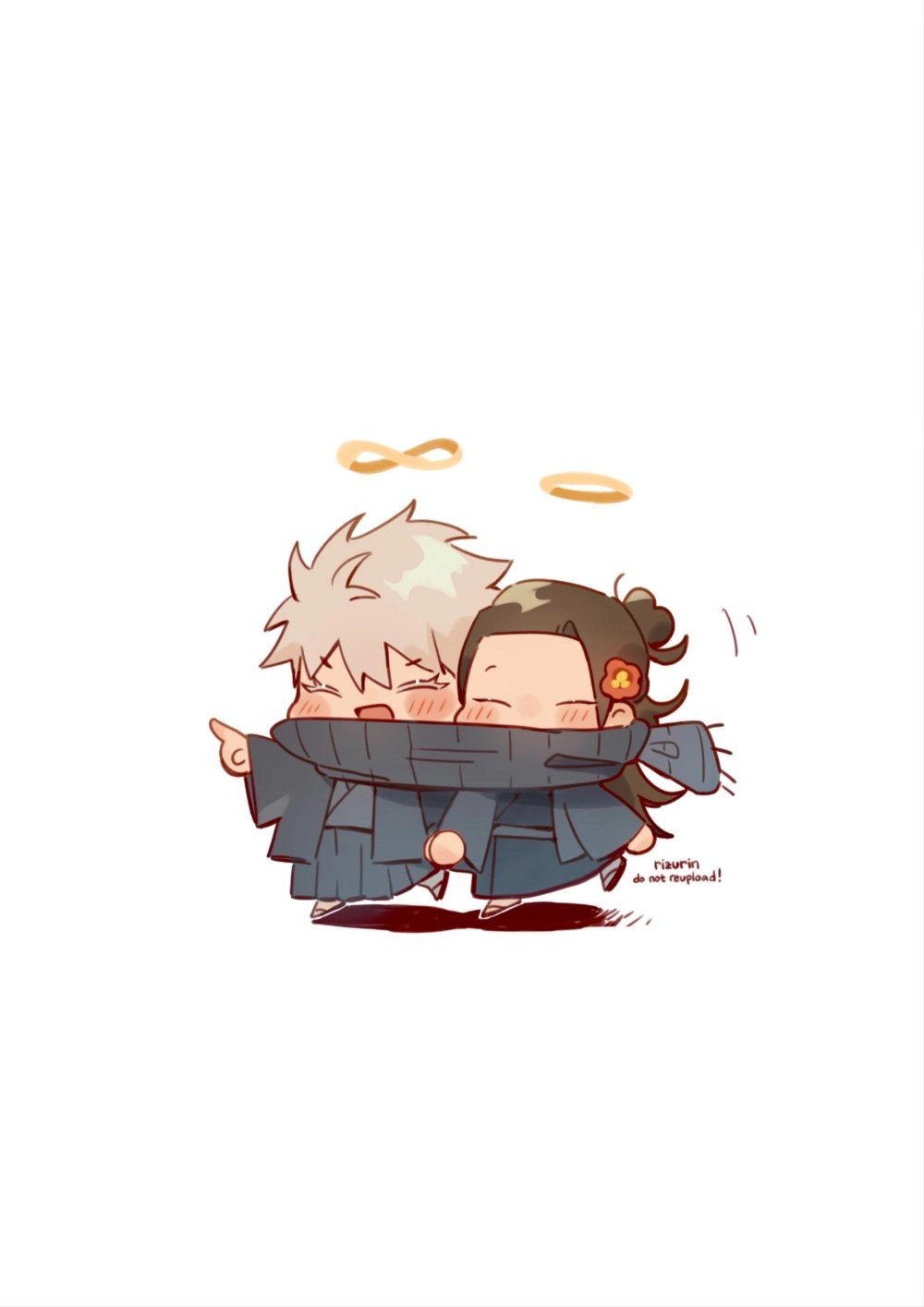 Gojo Geto chibi wallpaper bright and fun