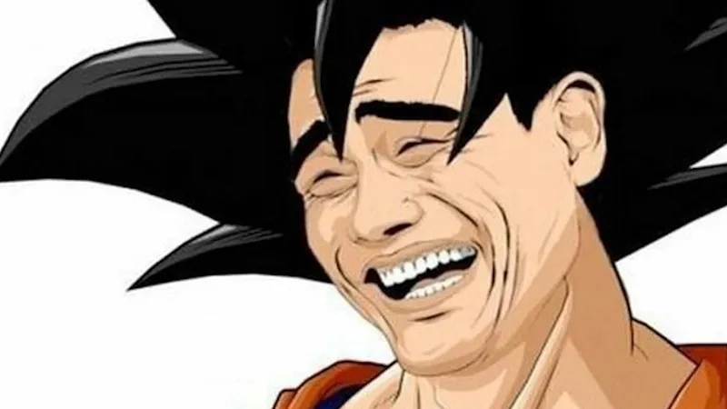 A perfect calm vs angry goku meme template