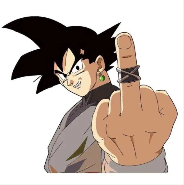A menacing black goku meme