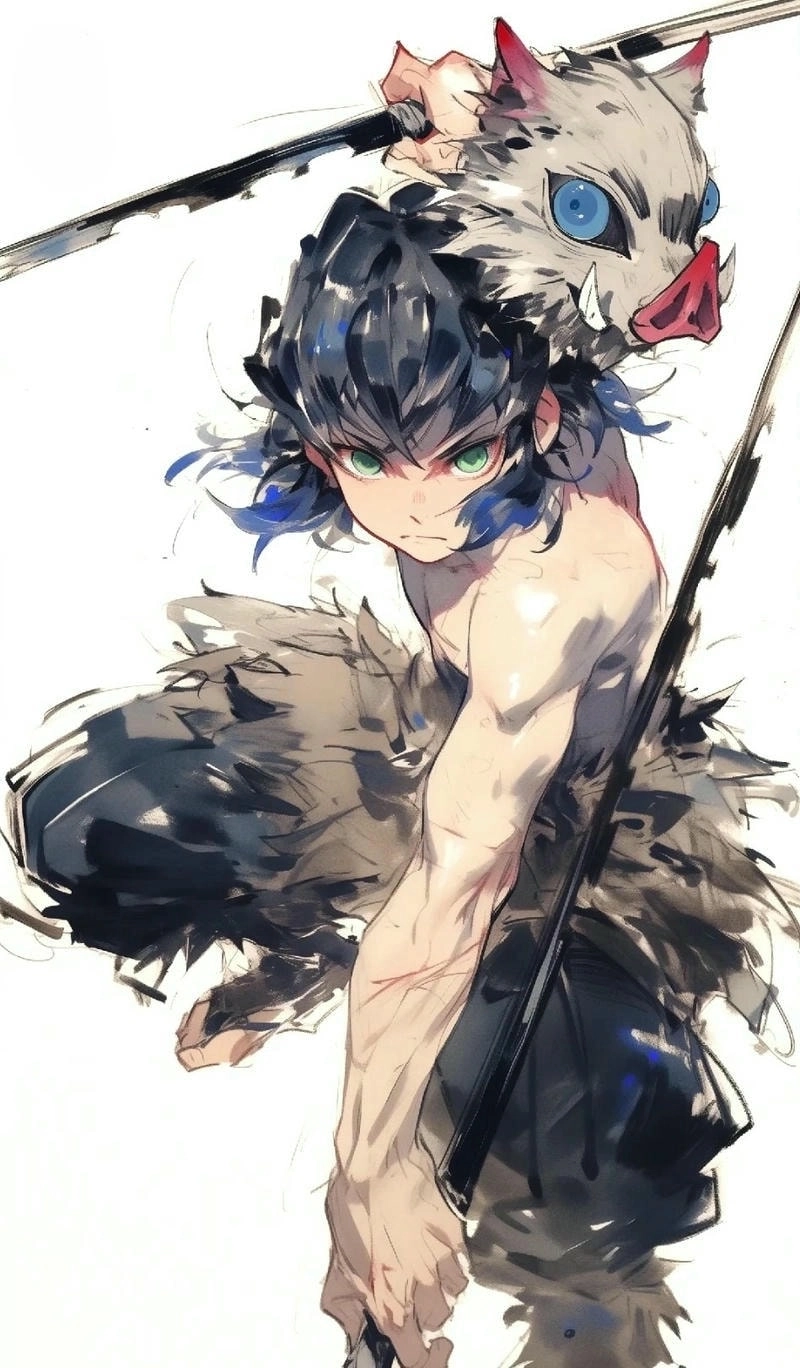 Dual Inosuke swords ready for demon battles