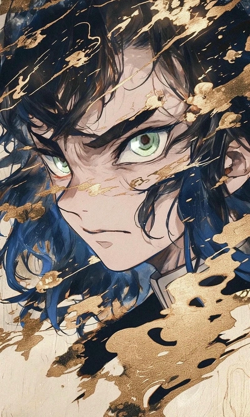 Demon Slayer Inosuke charging into the fight scene