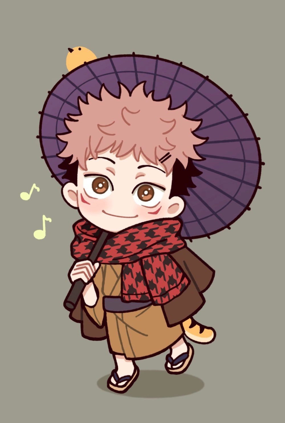 Chibi Yuji glowing strokes of charm and fun