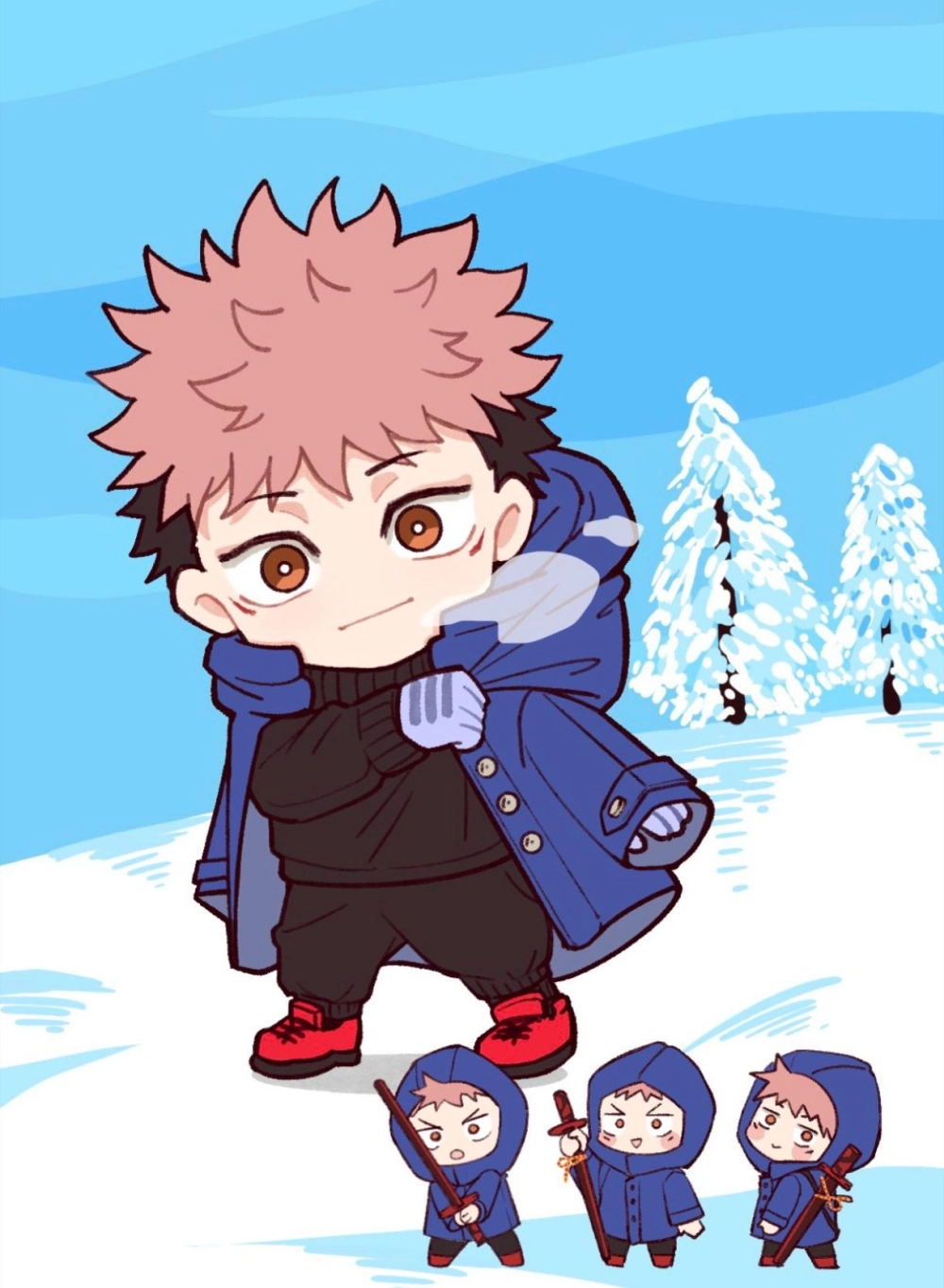 Itadori Yuji chibi wallpaper perfect vibe for fans