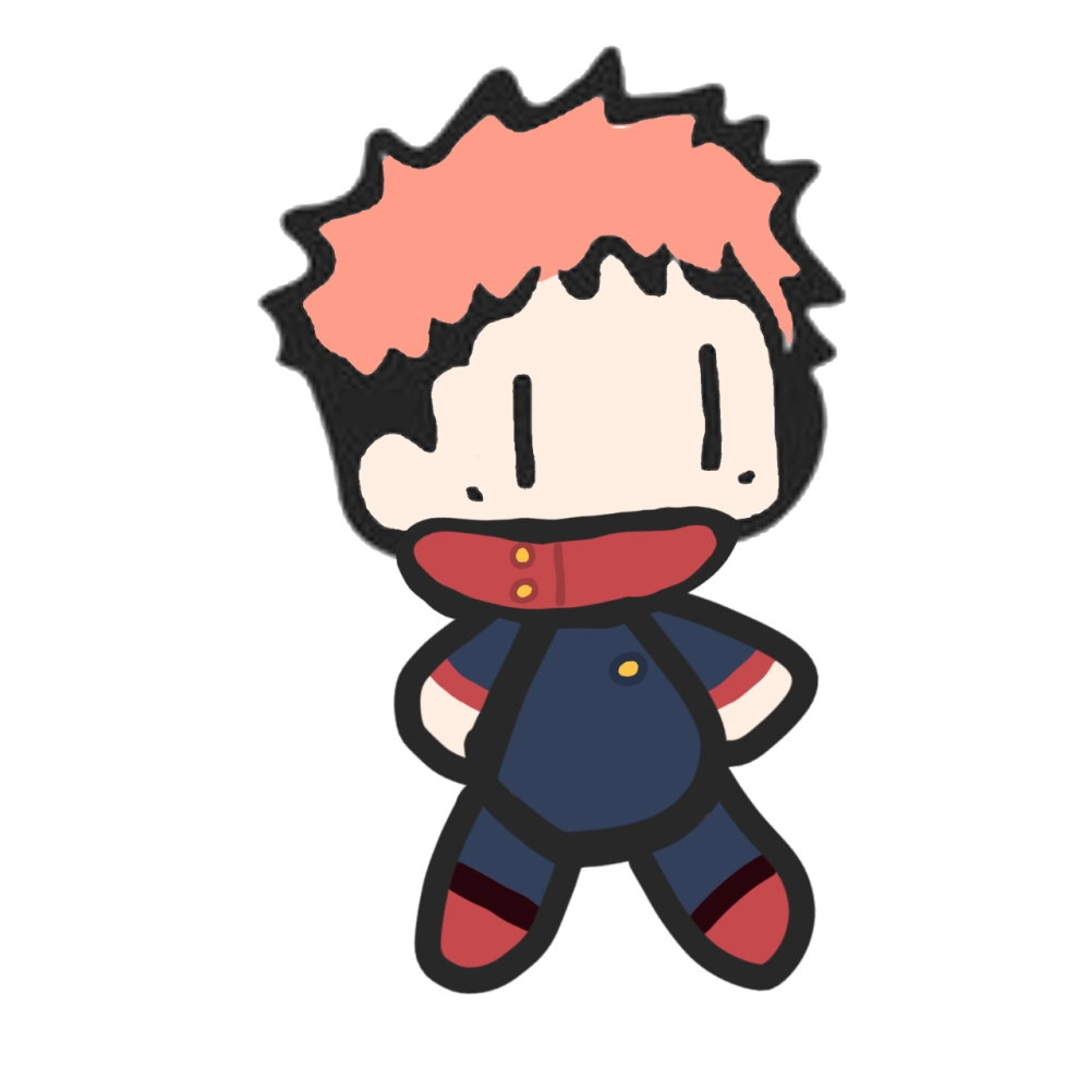 Jujutsu Kaisen Yuji Itadori chibi radiant star in frame