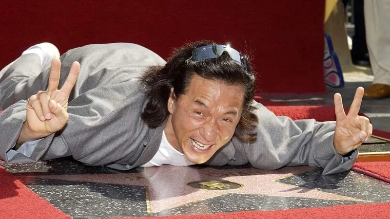 The famous Jackie Chan holding head meme