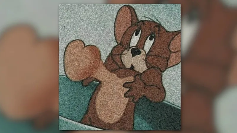 A classic concerned tom meme looking at Jerry's antics