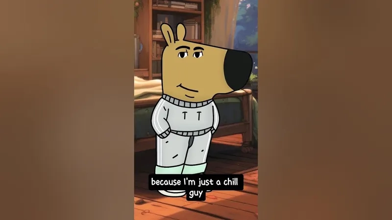 A blank chill guy meme template