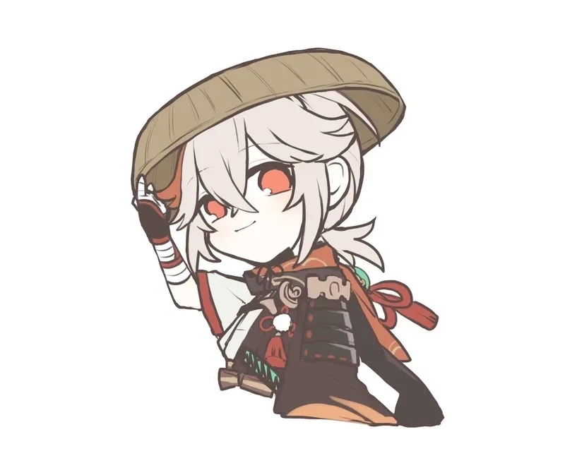 Kazuha chibi drawing captures soft detail