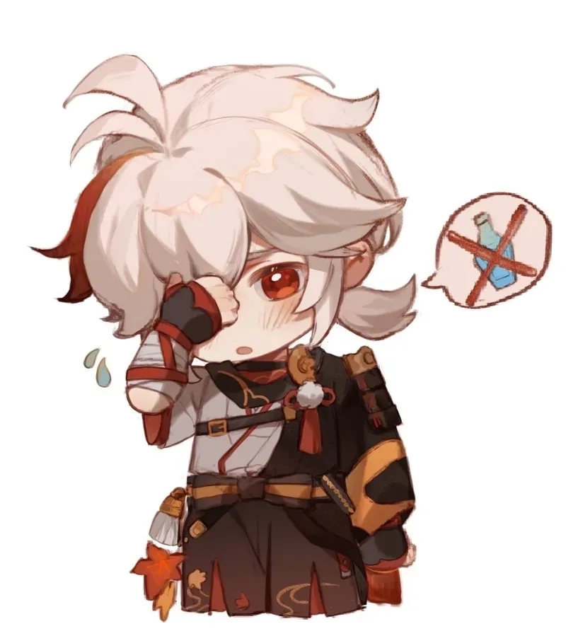 Kazuha chibi fanart spreads peaceful vibes