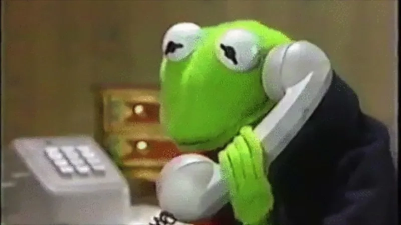 The classic kermit sipping tea meme in high quality