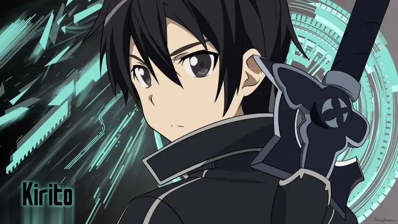Epic Kirito anime images with iconic Kirito sword images