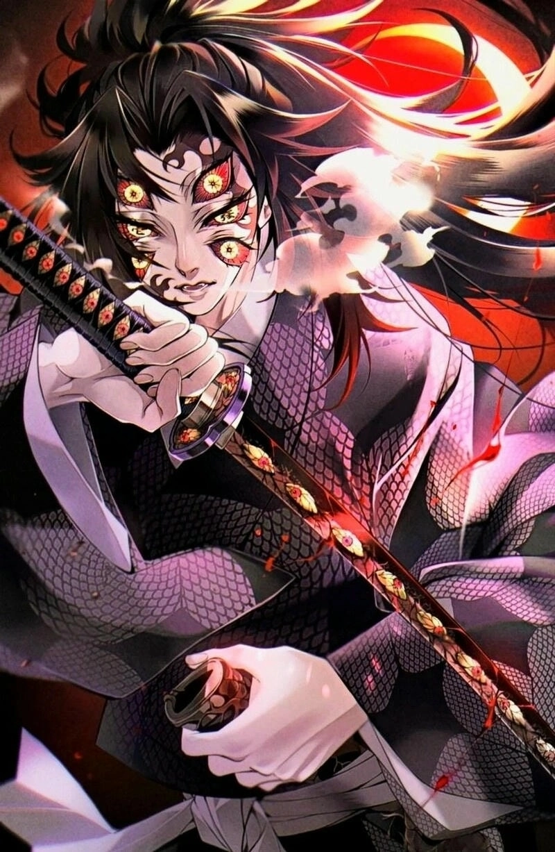 See the intense expression of Kokushibo face now