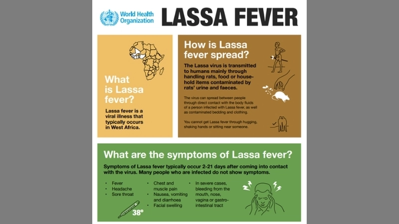 A healthcare worker administering Lassa fever treatment