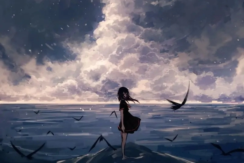 Reflect on peace and sadness in anime solitude moments