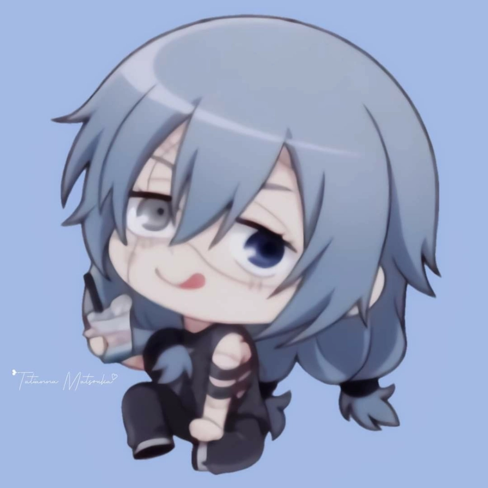 Mahito chibi art cursed spirit in tiny glow