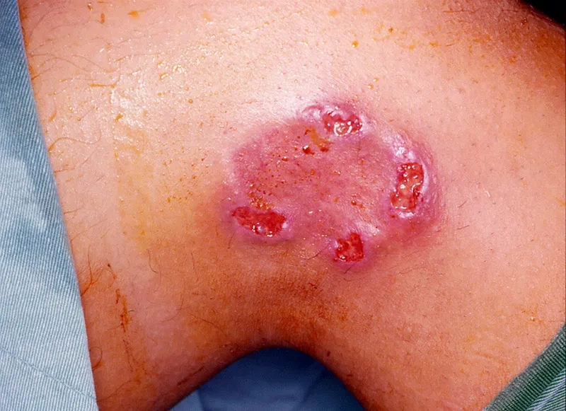 Burkholderia pseudomallei bacteria seen under a microscope