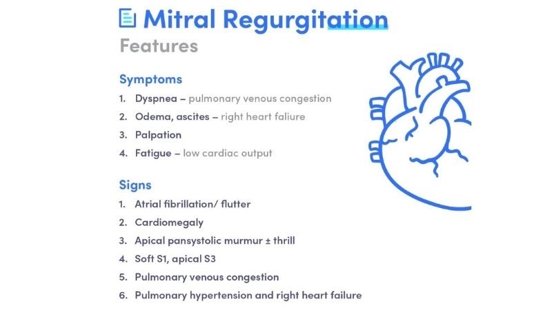 Mitral Valve Regurgitation causes blood to leak backward