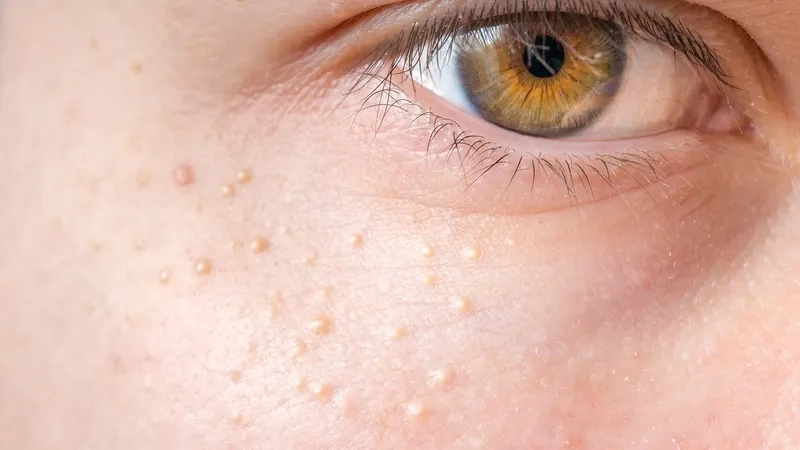 A specialist applying cantharidin treatment to lesions