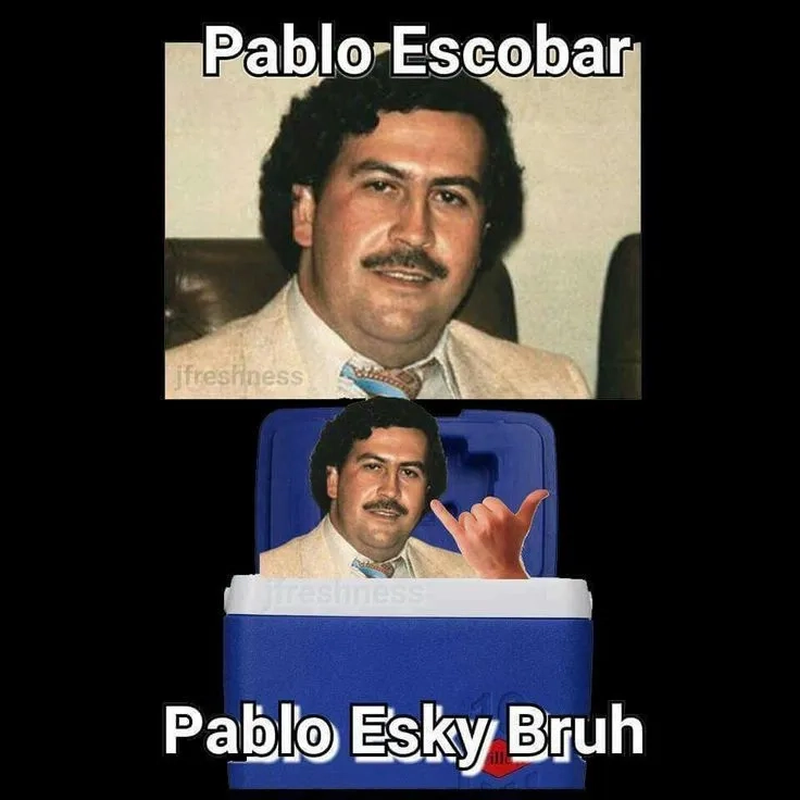 A versatile blank pablo escobar meme template