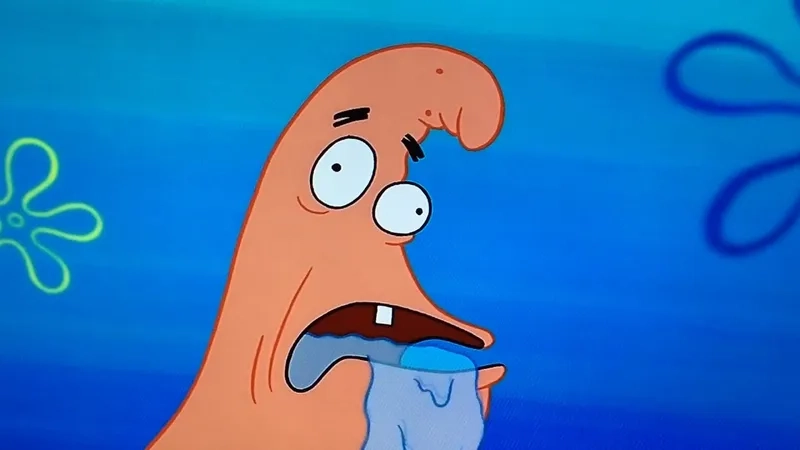 The unforgettable surprised patrick meme face