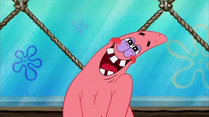 A high-quality evil patrick meme template