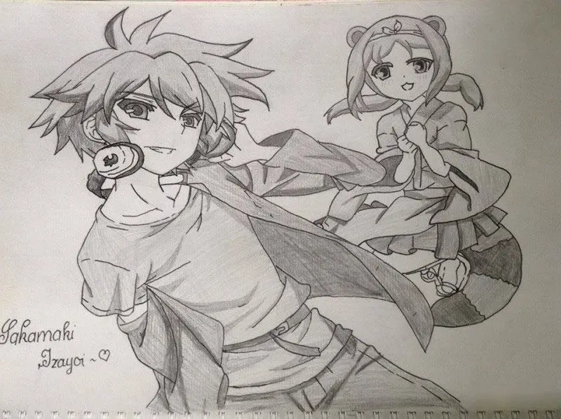 Enjoy detailed pencil art in anime style