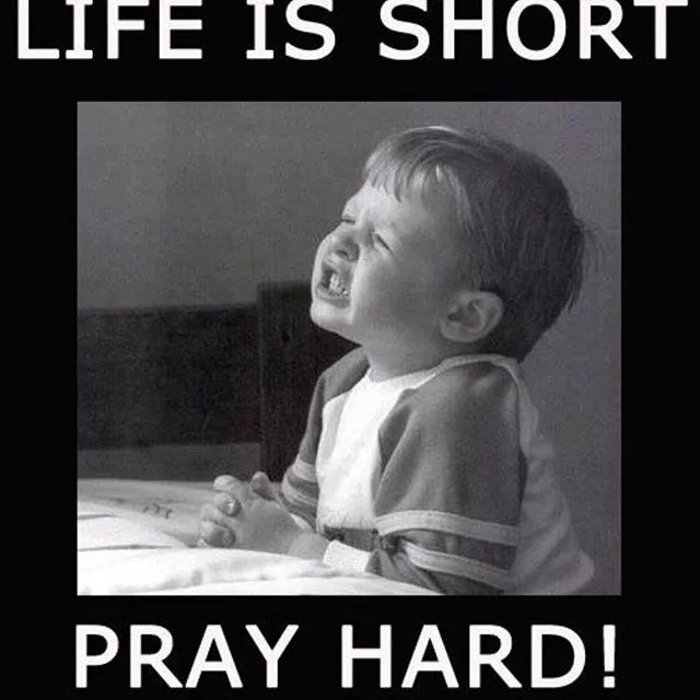 Using the praying hands emoji meme in a chat