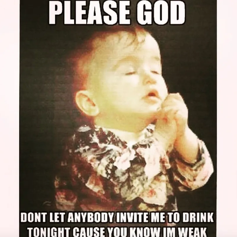 A classic man praying meme in a church