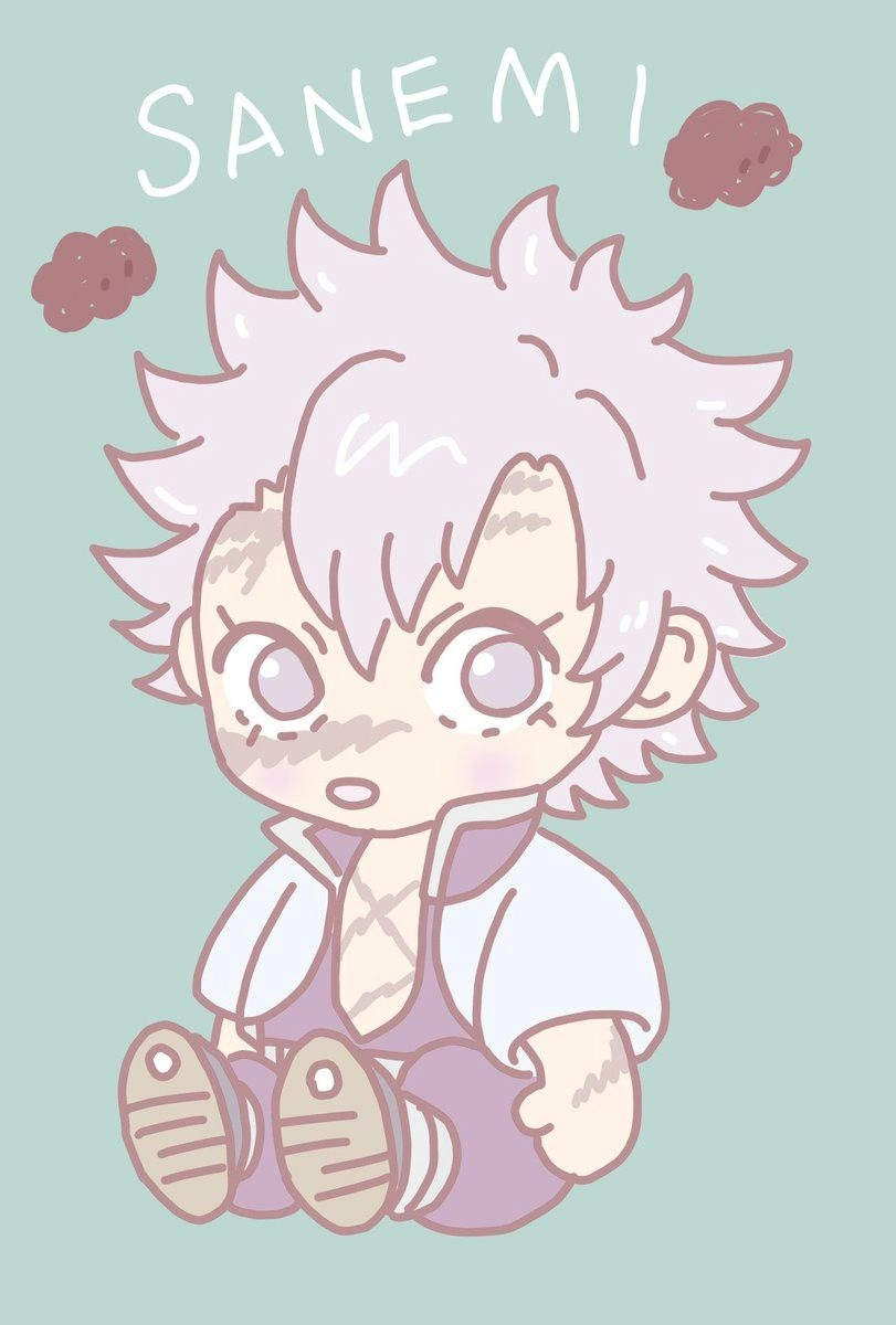 Sanemi chibi fierce wind hashira in tiny form