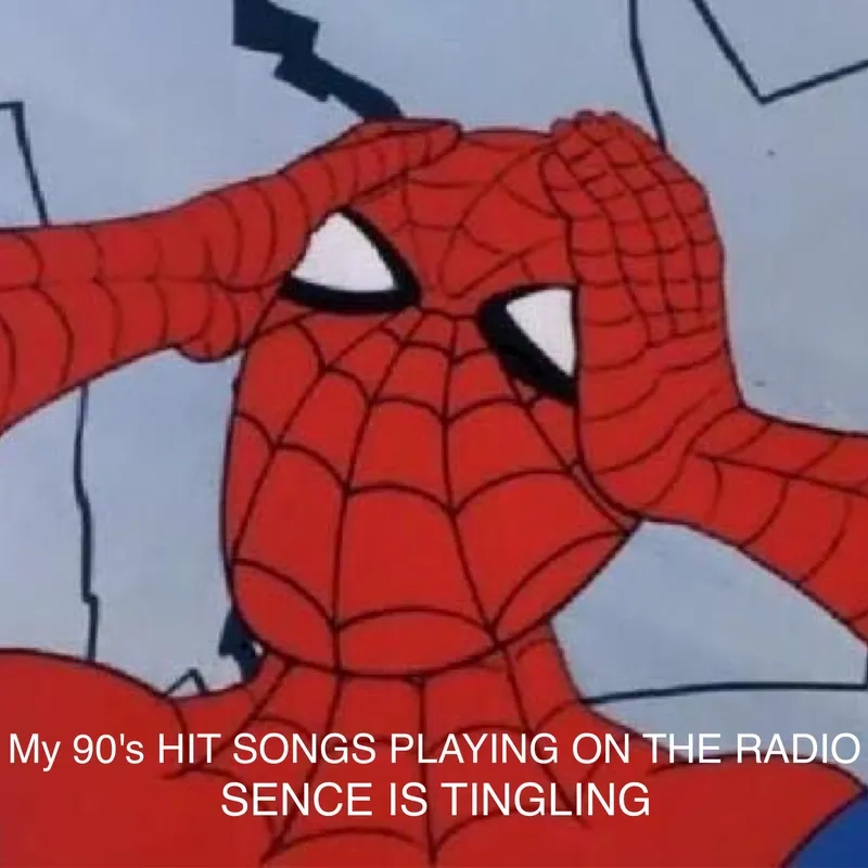 The classic spiderman pointing meme from the 60s cartoon