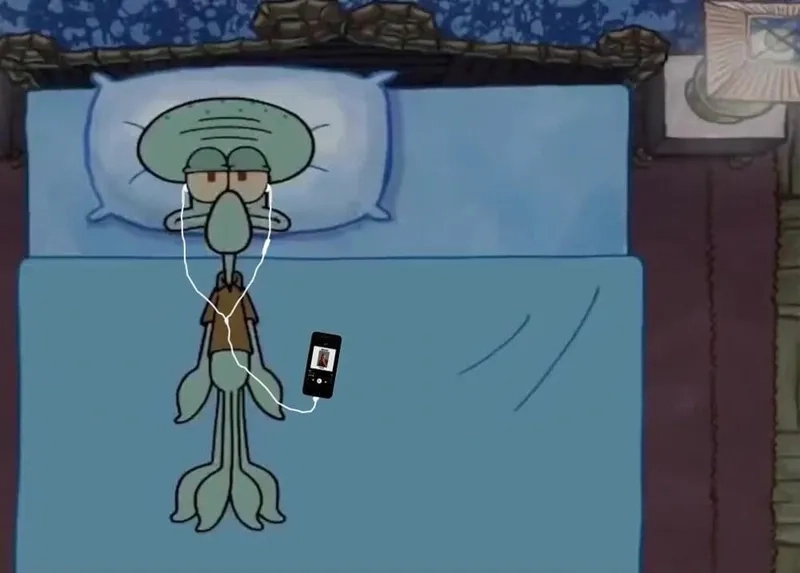 The squidward chair meme is peak relaxation