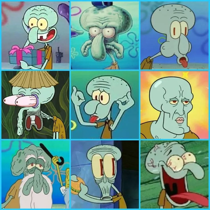 Using the squidward looking out window meme for longing