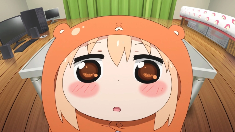 Umaru-chan chibi looks playful and happy
