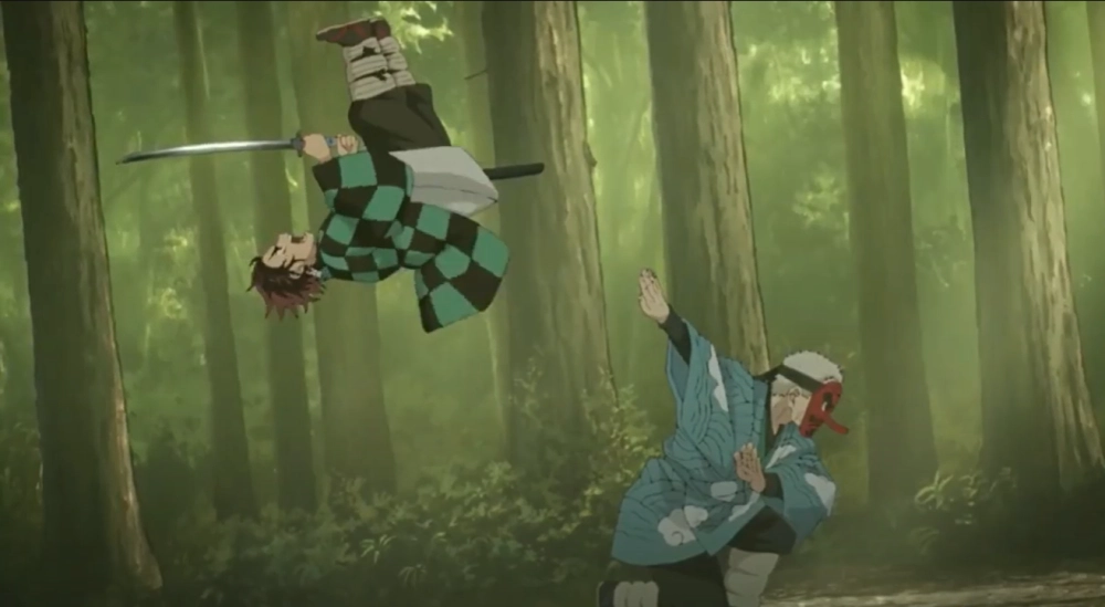 Explore Kimetsu no Yaiba scenes with Urokodaki Sakonji