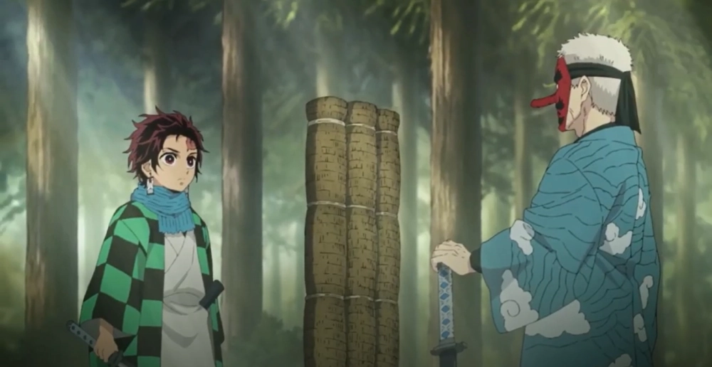 Witness Sabito and Makomo train under Urokodaki Sakonji