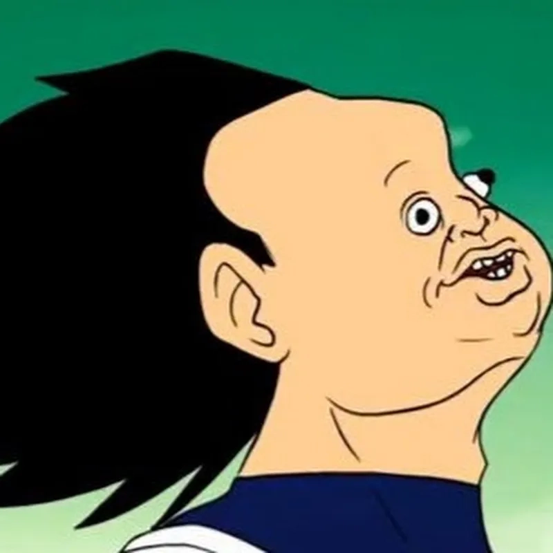 The iconic Vegeta smirk meme