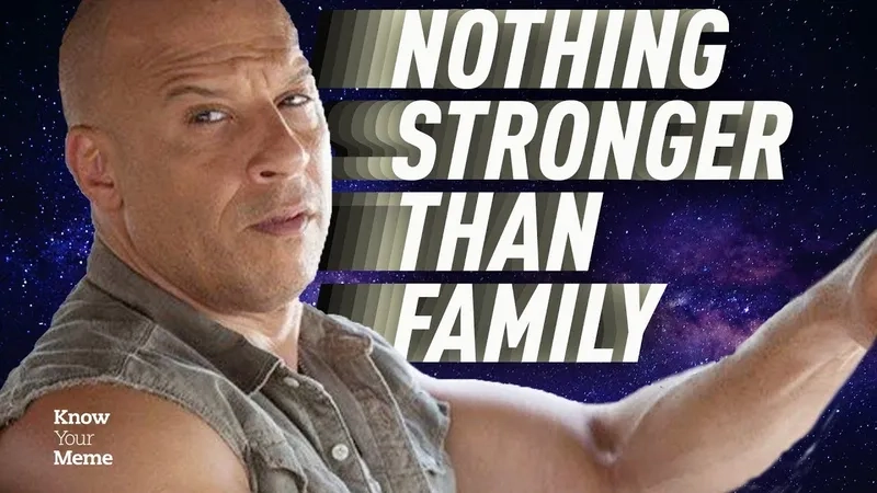 A blank vin diesel family meme template