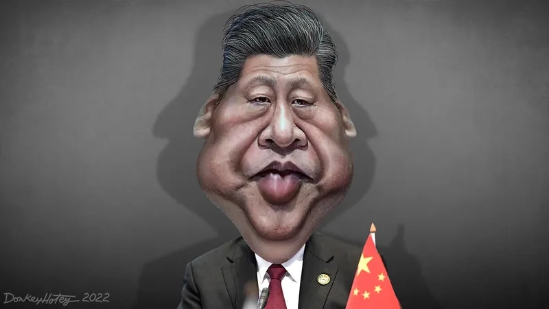 A side-by-side of Xi Jinping and Pooh Bear