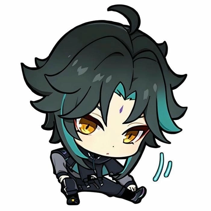 Xiao chibi art glows with playful spirit